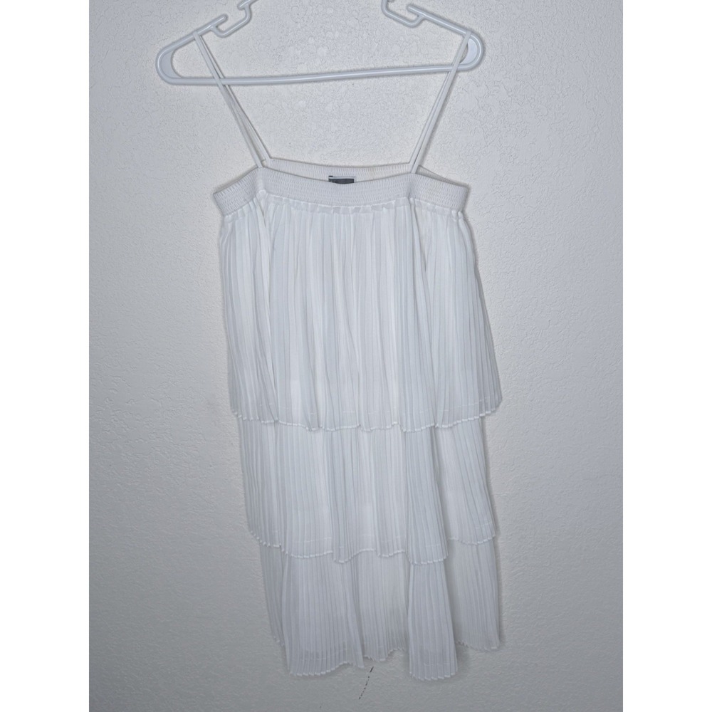 Chelsea 28 Satin Dress XS Tiered‎ Sleeveless Pleated Mini Event Party Cocktail